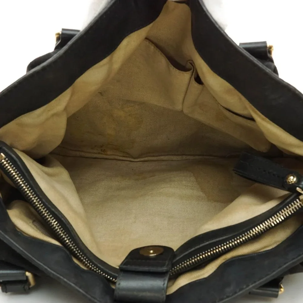 Auth Gucci Gg Tote Bag Black Canvas #16019G13 - Picture 8 of 13